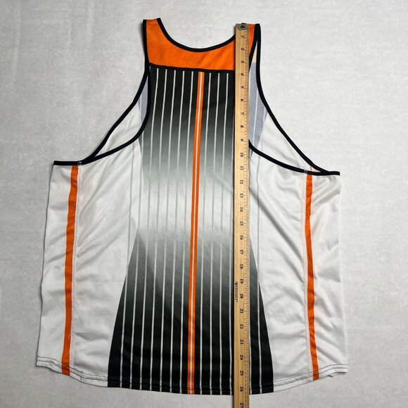 Vintage Nike FT58 Dri-Fit Mens Tank Top Large White Gray Orange Striped - Picture 5 of 6